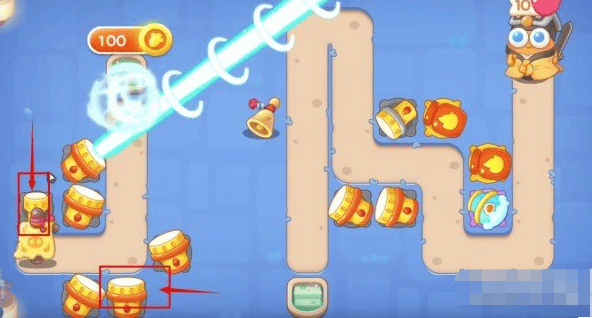 保卫萝卜4阿波道长第3关无道具金萝卜全清攻略 - 游戏熊