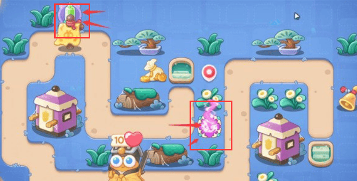 保卫萝卜4阿波道长第6关无道具金萝卜全清攻略 - 游戏熊