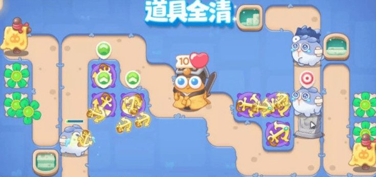 保卫萝卜4阿波道长第7关无道具金萝卜全清攻略 - 游戏熊