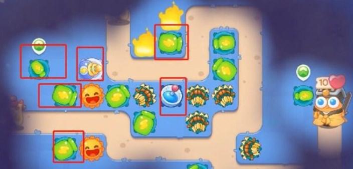 保卫萝卜4阿波道长第17关无道具金萝卜全清攻略 - 游戏熊