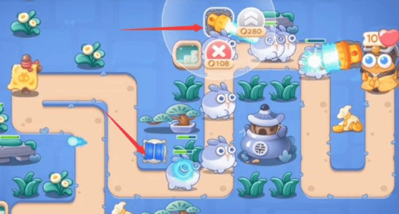 保卫萝卜4阿波道长第21关无道具金萝卜全清攻略 - 游戏熊