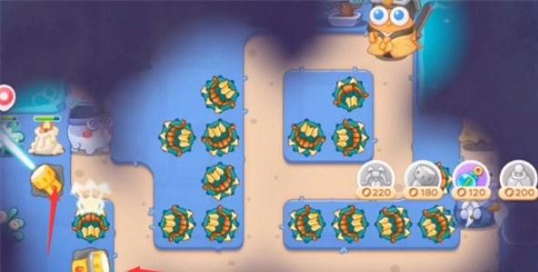 保卫萝卜4阿波道长第24关无道具金萝卜全清攻略 - 游戏熊