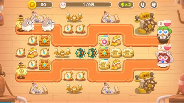 保卫萝卜4阿波尼克号第2关无道具金萝卜全清攻略 - 游戏熊