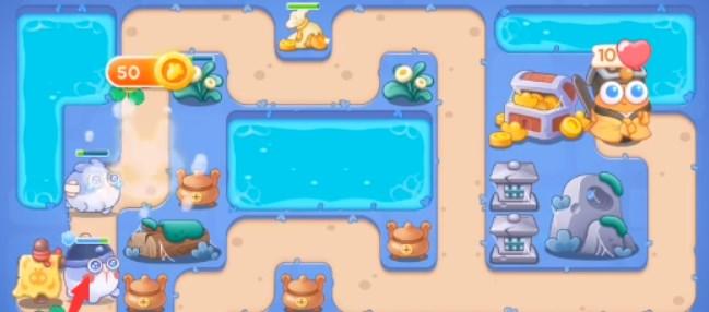 保卫萝卜4阿波道长第32关无道具金萝卜全清攻略 - 游戏熊