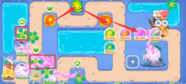 保卫萝卜4阿波道长第32关无道具金萝卜全清攻略 - 游戏熊