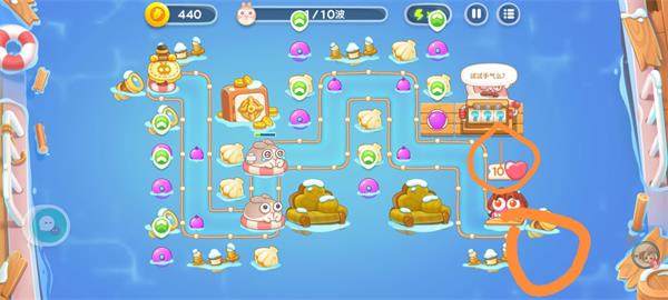 保卫萝卜4阿波尼克号第35关无道具金萝卜全清攻略 - 游戏熊