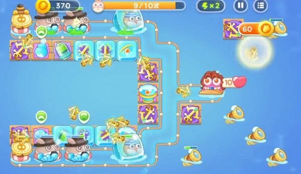 保卫萝卜4阿波尼克号第36关无道具金萝卜全清攻略 - 游戏熊