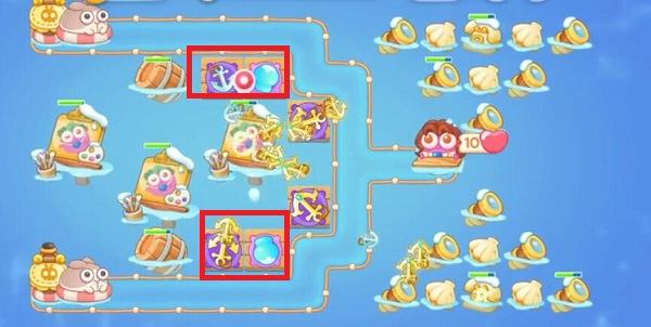 保卫萝卜4阿波尼克号第36关无道具金萝卜全清攻略 - 游戏熊