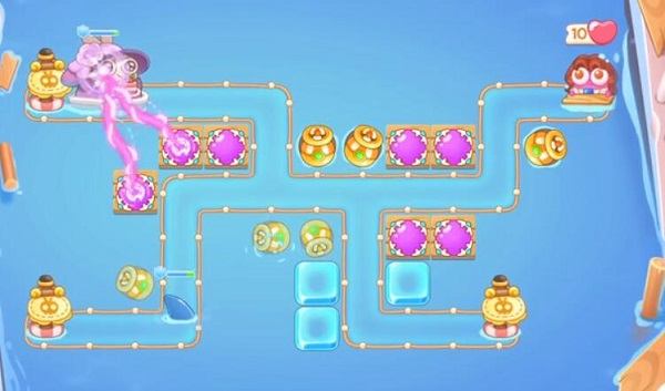 保卫萝卜4阿波尼克号第52关无道具金萝卜全清攻略 - 游戏熊