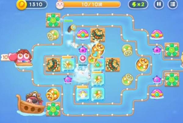 保卫萝卜4阿波尼克号第53关无道具金萝卜全清攻略 - 游戏熊