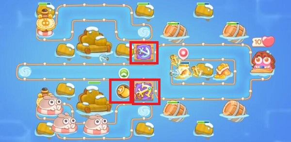 保卫萝卜4阿波尼克号第56关无道具金萝卜全清攻略 - 游戏熊