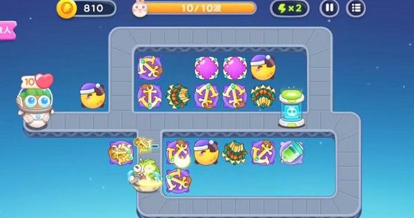 保卫萝卜4太空穿越第3关无道具金萝卜全清攻略 - 游戏熊