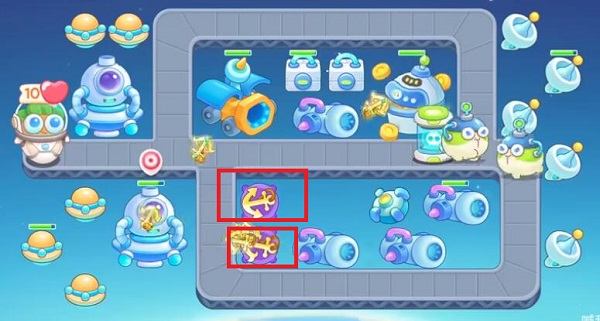 保卫萝卜4太空穿越第3关无道具金萝卜全清攻略 - 游戏熊