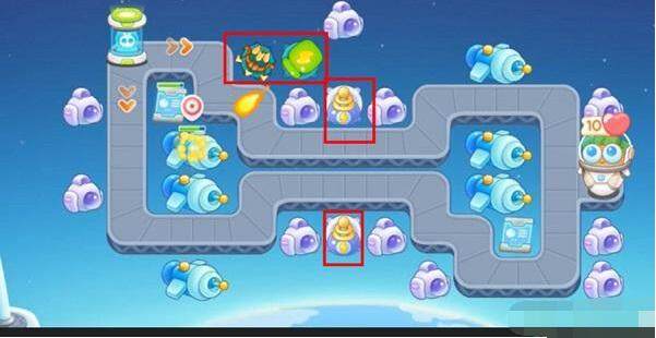 保卫萝卜4太空穿越第22关无道具金萝卜全清攻略 - 游戏熊