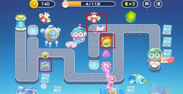 保卫萝卜4太空穿越第30关无道具金萝卜全清攻略 - 游戏熊