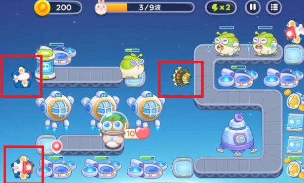 保卫萝卜4太空穿越第32关无道具金萝卜全清攻略 - 游戏熊