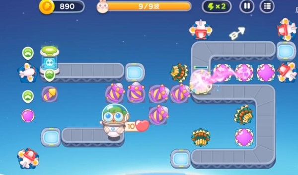 保卫萝卜4太空穿越第32关无道具金萝卜全清攻略 - 游戏熊