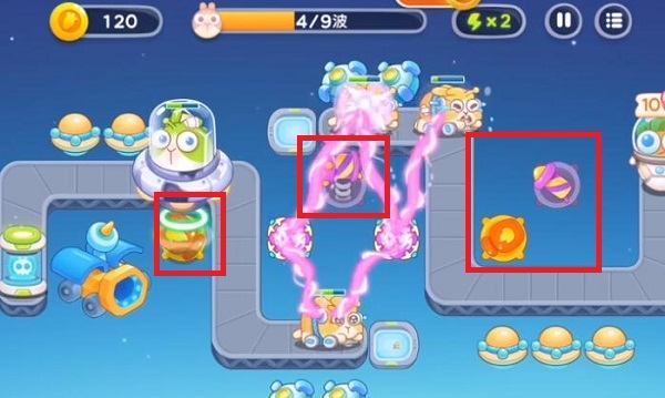 保卫萝卜4太空穿越第33关无道具金萝卜全清攻略 - 游戏熊