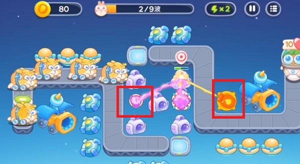 保卫萝卜4太空穿越第33关无道具金萝卜全清攻略 - 游戏熊