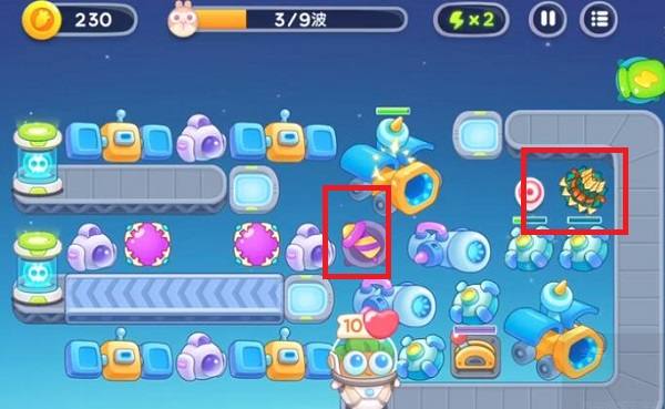 保卫萝卜4太空穿越第34关无道具金萝卜全清攻略 - 游戏熊