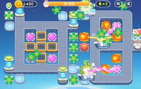 保卫萝卜4太空穿越第37关无道具金萝卜全清攻略 - 游戏熊