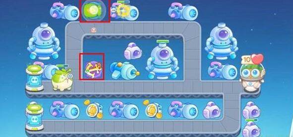 保卫萝卜4太空穿越第39关无道具金萝卜全清攻略 - 游戏熊