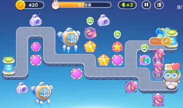 保卫萝卜4太空穿越第42关无道具金萝卜全清攻略 - 游戏熊