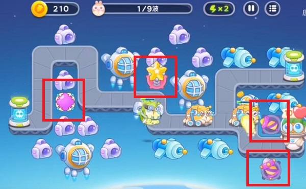 保卫萝卜4太空穿越第42关无道具金萝卜全清攻略 - 游戏熊