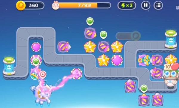 保卫萝卜4太空穿越第42关无道具金萝卜全清攻略 - 游戏熊