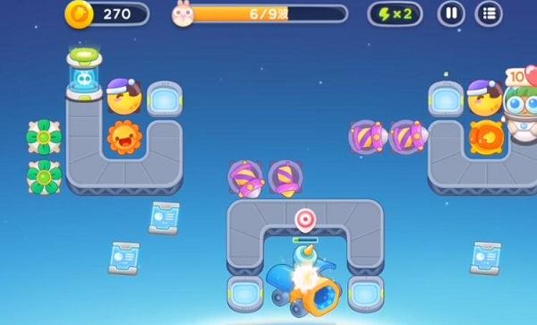 保卫萝卜4太空穿越第43关无道具金萝卜全清攻略 - 游戏熊