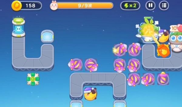 保卫萝卜4太空穿越第43关无道具金萝卜全清攻略 - 游戏熊