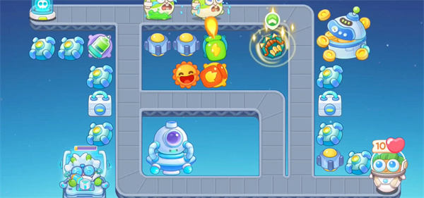 保卫萝卜4太空穿越第45关无道具金萝卜全清攻略 - 游戏熊