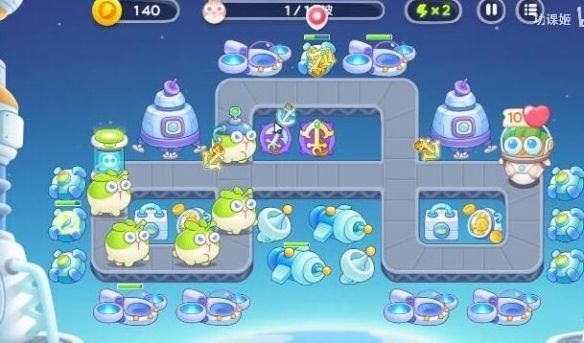 保卫萝卜4太空穿越第46关无道具金萝卜全清攻略 - 游戏熊