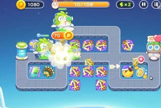 保卫萝卜4太空穿越第46关无道具金萝卜全清攻略 - 游戏熊