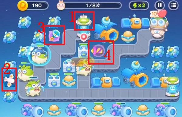 保卫萝卜4太空穿越第51关无道具金萝卜全清攻略 - 游戏熊