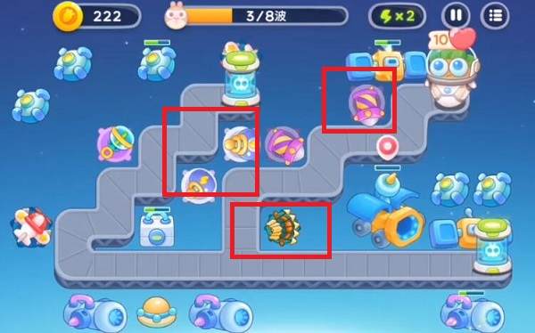 保卫萝卜4太空穿越第51关无道具金萝卜全清攻略 - 游戏熊