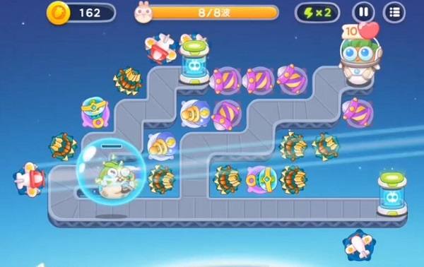 保卫萝卜4太空穿越第51关无道具金萝卜全清攻略 - 游戏熊