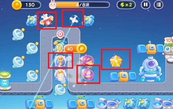 保卫萝卜4太空穿越第59关无道具金萝卜全清攻略 - 游戏熊