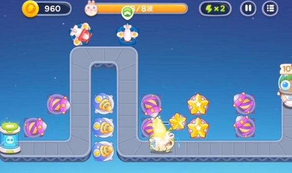 保卫萝卜4太空穿越第59关无道具金萝卜全清攻略 - 游戏熊