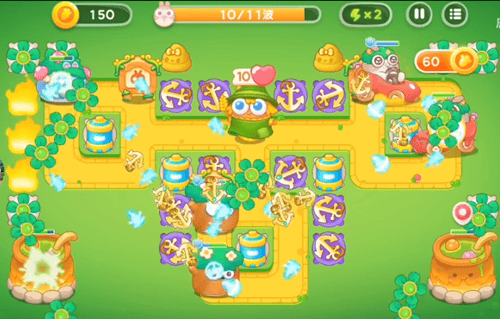 保卫萝卜4绿野奇缘第23关无道具金萝卜全清攻略 - 游戏熊