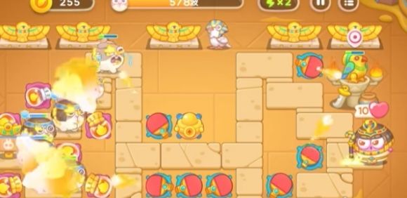 保卫萝卜4法老归来第6关无道具金萝卜全清攻略 - 游戏熊