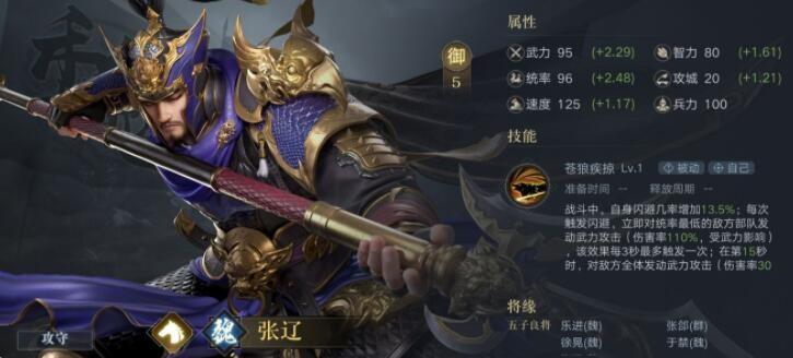 荣耀新三国手游闪避武将排行榜