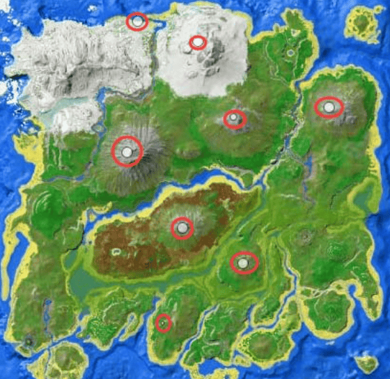 方舟生存进化水晶分布图及坐标位置大全攻略