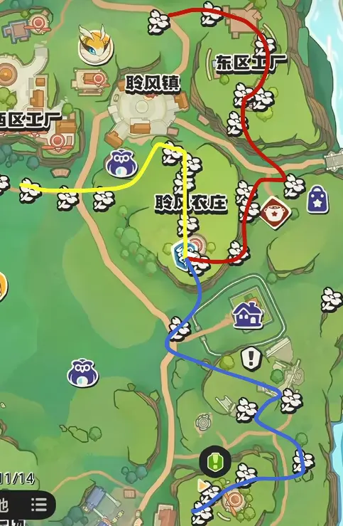 洛克王国世界聆风塔全花朵采集路线图文攻略，所有花朵位置